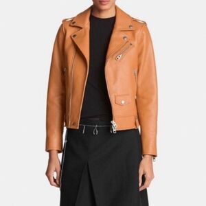 Coach Moto Leather Jacket Butterscotch 2